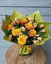 Букет цветов из:  Альстромерии и Розы в Быково Подольского района