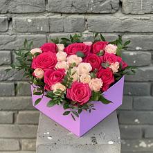 Цветочная композиция из Розы в коробке #REPLACE_PRED# Быково Подольского района
