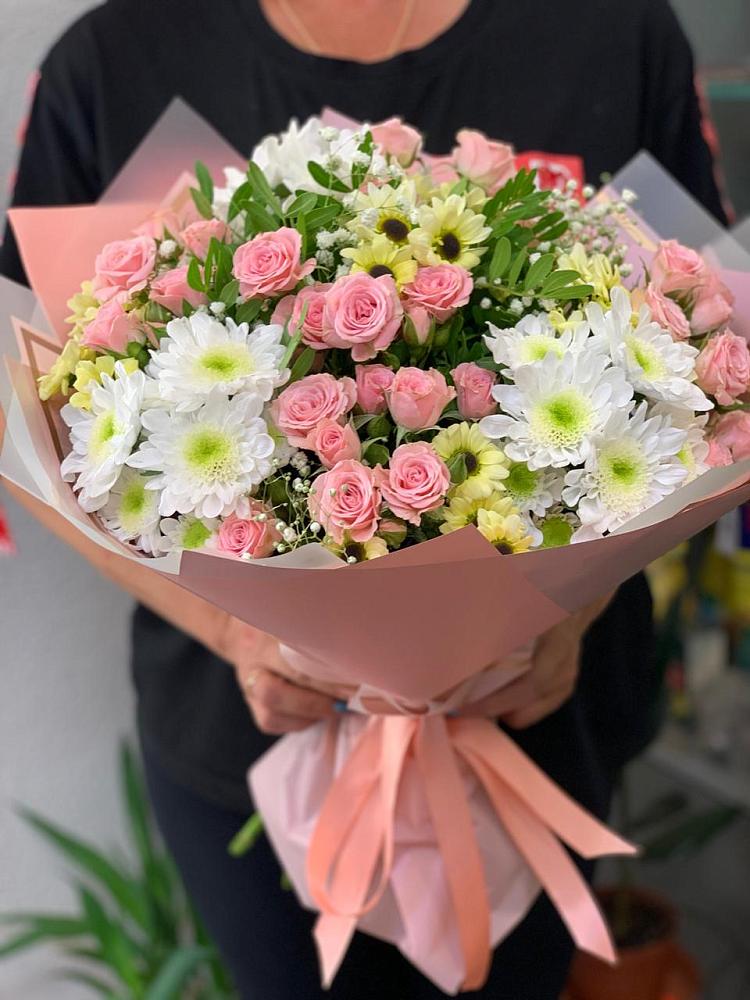 Букет цветов из: Розы и Хризантемы в Быково Подольского района