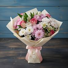 Букет цветов из:  Хризантемы, Альстромерии и Розы #REPLACE_PRED# Быково Подольского района