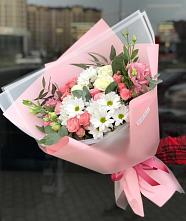Букет цветов из:  Розы, Лизиантусы и Хризантемы #REPLACE_PRED# Быково Подольского района