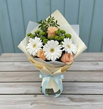 Букет цветов из:  Герберы, Розы и Хризантемы #REPLACE_PRED# Быково Подольского района