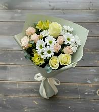 Букет цветов из:  Альстромерии, Розы и Хризантемы в Быково Подольского района