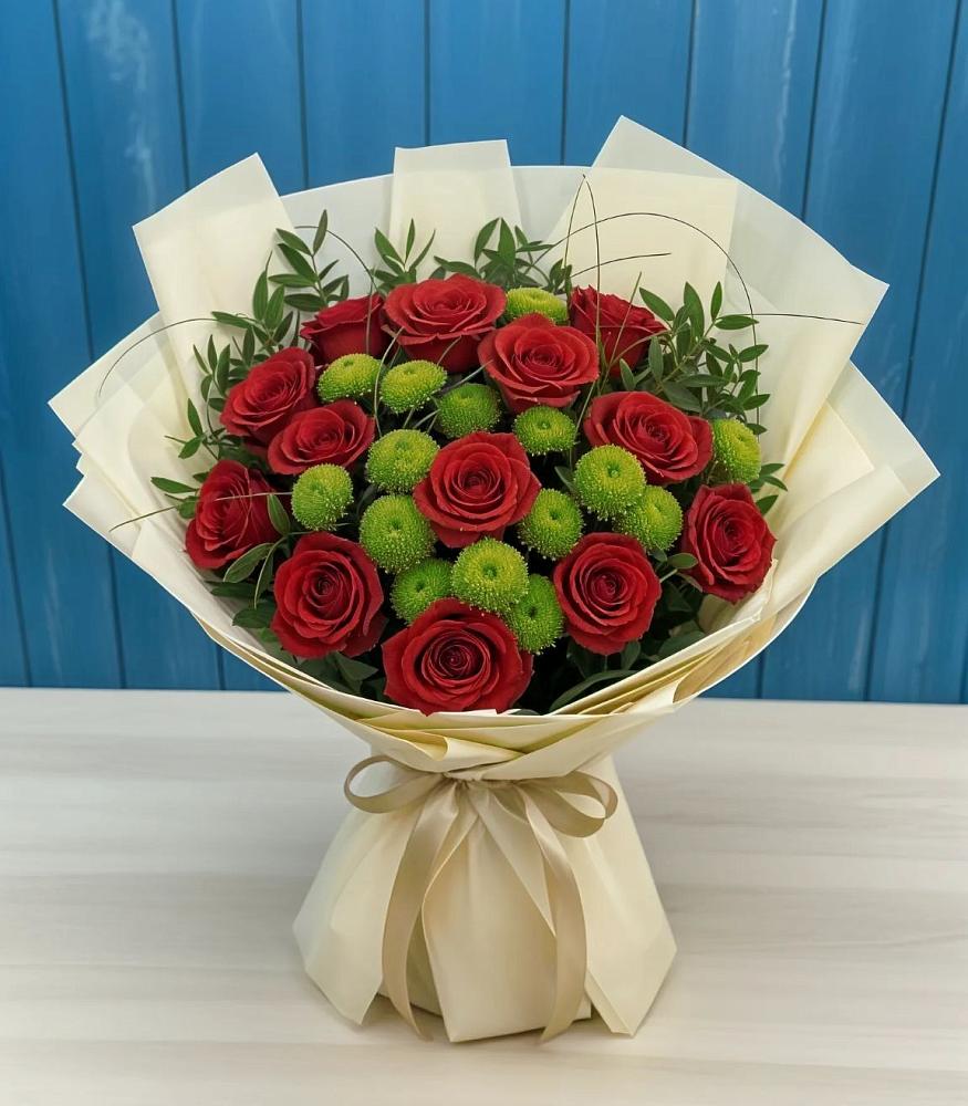 Букет цветов из: Розы и Хризантемы в Быково Подольского района