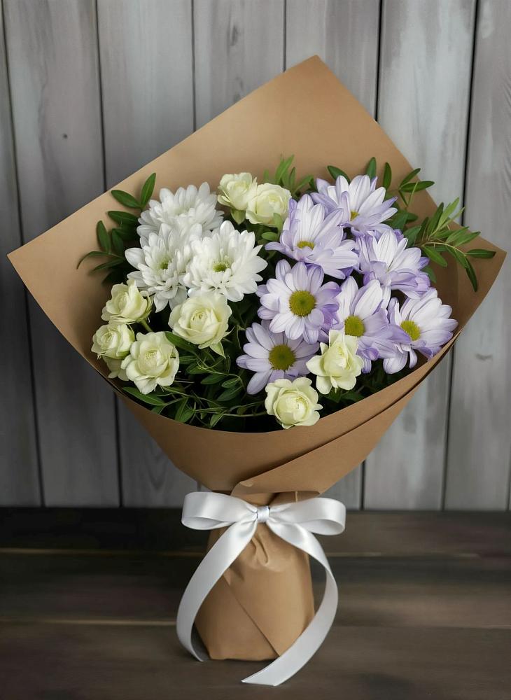 Букет цветов из: Хризантемы и Розы в Быково Подольского района