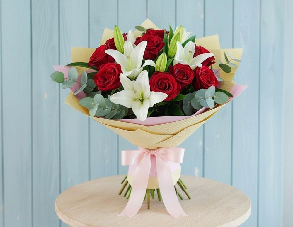 Букет цветов из: Лилии и Розы в Быково Подольского района